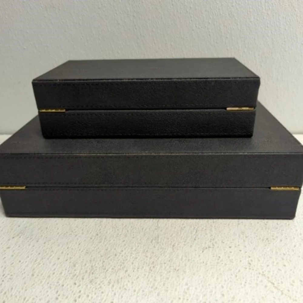 Black Jewelry Organizer Box with Gold Accent - Sleek Storage
